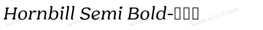 Hornbill Semi Bold字体转换